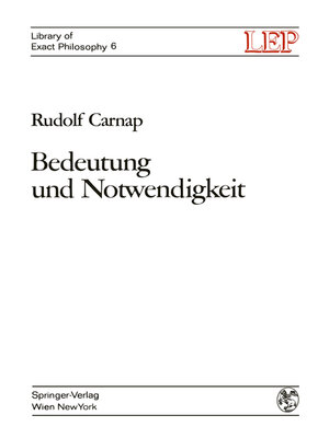 cover image of Bedeutung und Notwendigkeit